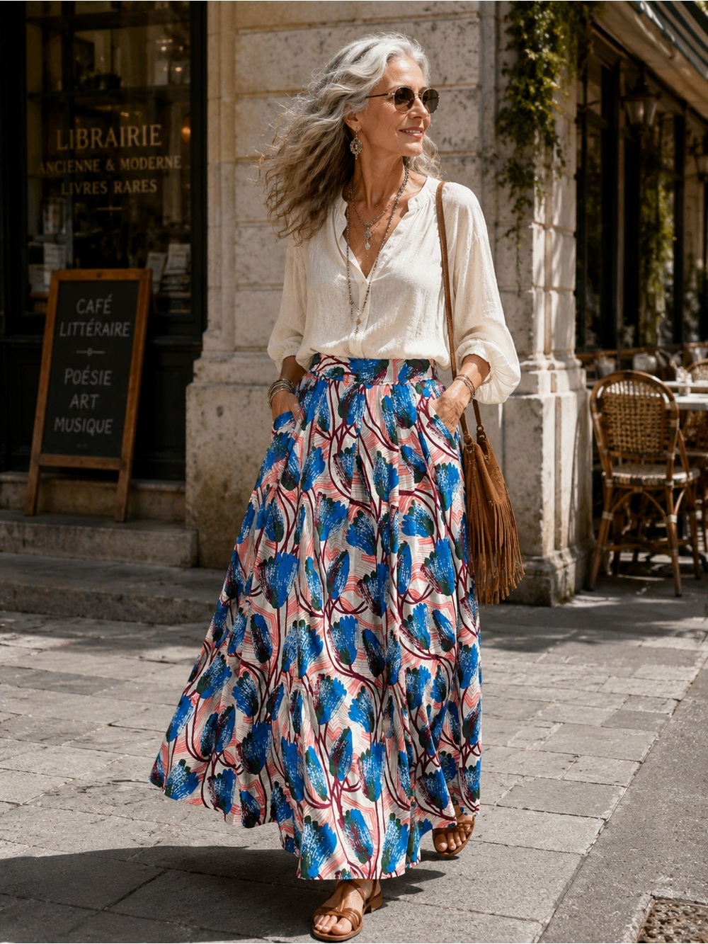 Francis + Benedict abstract Maxi 100% cotton skirt size Small